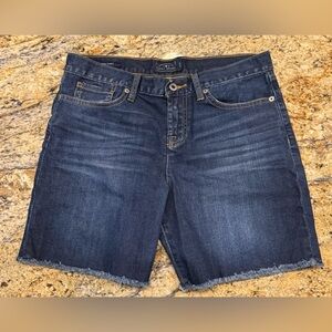 Lucky Brand Womens Shorts Size 2 Dark Distressed Denim Mid Rise